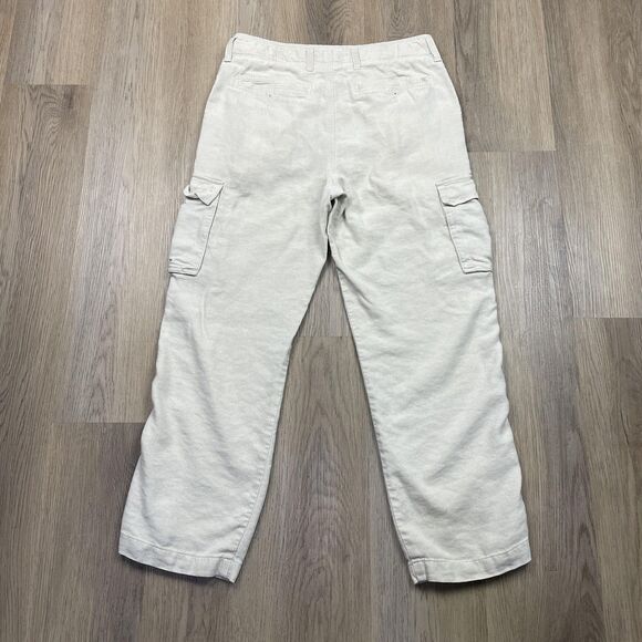Tommy Bahama Pants Mens 33 Beige Silk Linen Blend Cargo Pockets Lightweight - Picture 6 of 13